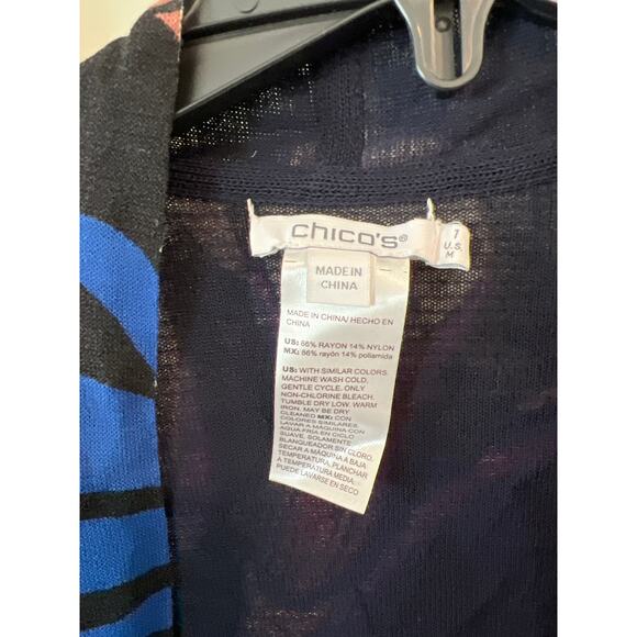 Chico’s size 1 or medium long rayon/nylon cardigan sweater - Picture 2 of 3